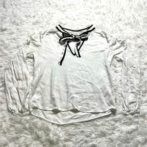 Forever 21 Long-sleeved Blouse with Neck Tie Size S